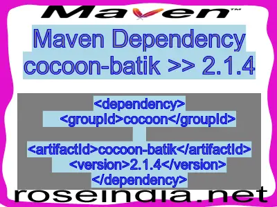 Maven dependency of cocoon-batik version 2.1.4