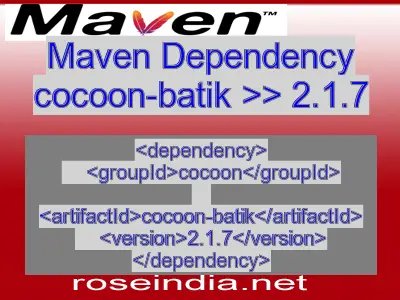 Maven dependency of cocoon-batik version 2.1.7