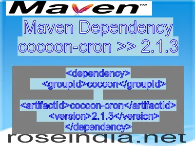 Maven dependency of cocoon-cron version 2.1.3