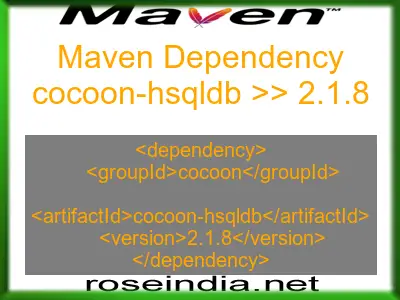 Maven dependency of cocoon-hsqldb version 2.1.8