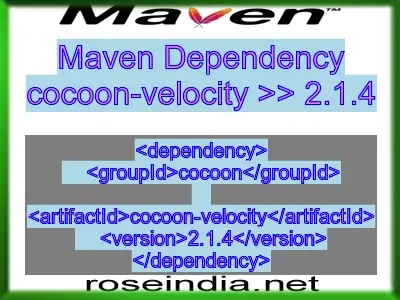 Maven dependency of cocoon-velocity version 2.1.4