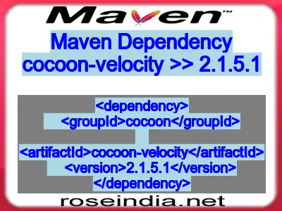 Maven dependency of cocoon-velocity version 2.1.5.1