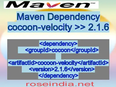 Maven dependency of cocoon-velocity version 2.1.6