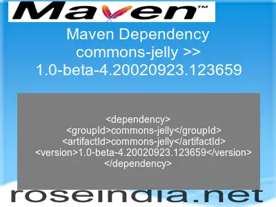 Maven dependency of commons-jelly version 1.0-beta-4.20020923.123659