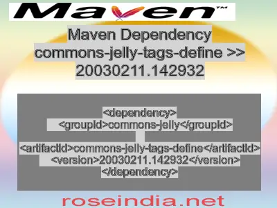 Maven dependency of commons-jelly-tags-define version 20030211.142932