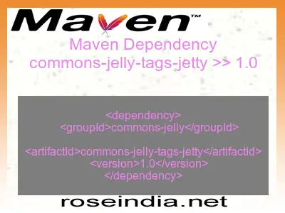 Maven dependency of commons-jelly-tags-jetty version 1.0