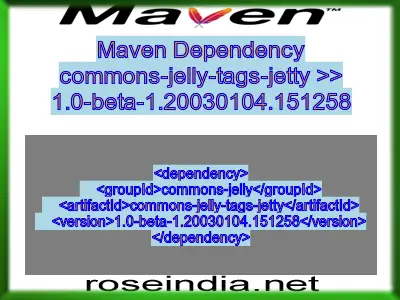 Maven dependency of commons-jelly-tags-jetty version 1.0-beta-1.20030104.151258