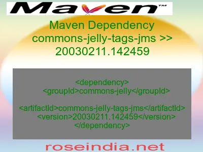 Maven dependency of commons-jelly-tags-jms version 20030211.142459