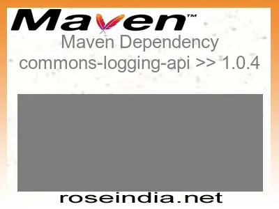 Maven dependency of commons-logging-api version 1.0.4