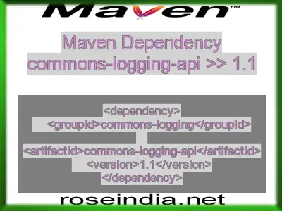 Maven dependency of commons-logging-api version 1.1