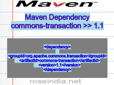 Maven dependency of commons-transaction version 1.1