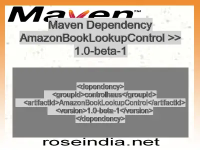 Maven dependency of AmazonBookLookupControl version 1.0-beta-1