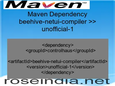 Maven dependency of beehive-netui-compiler version unofficial-1