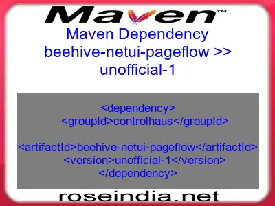 Maven dependency of beehive-netui-pageflow version unofficial-1