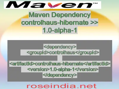 Maven dependency of controlhaus-hibernate version 1.0-alpha-1