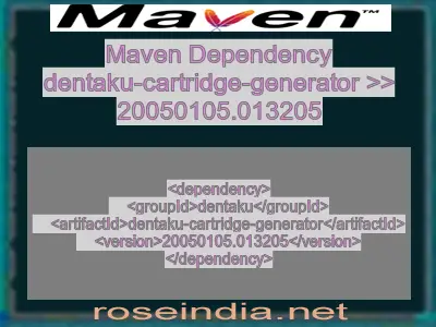 Maven dependency of dentaku-cartridge-generator version 20050105.013205