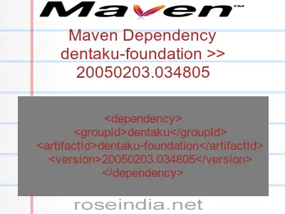 Maven dependency of dentaku-foundation version 20050203.034805