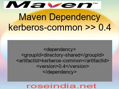 Maven dependency of kerberos-common version 0.4