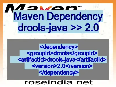 Maven dependency of drools-java version 2.0