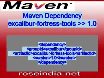 Maven dependency of excalibur-fortress-tools version 1.0