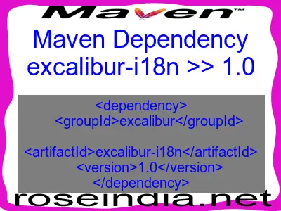 Maven dependency of excalibur-i18n version 1.0