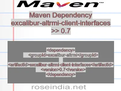 Maven dependency of excalibur-altrmi-client-interfaces version 0.7