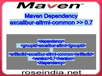 Maven dependency of excalibur-altrmi-common version 0.7