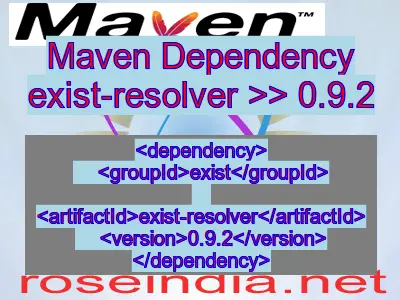 Maven dependency of exist-resolver version 0.9.2