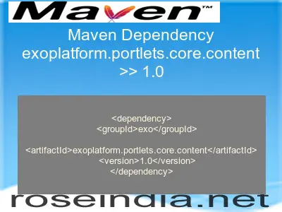 Maven dependency of exoplatform.portlets.core.content version 1.0