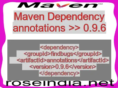 Maven dependency of annotations version 0.9.6