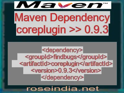 Maven dependency of coreplugin version 0.9.3