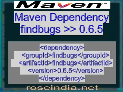 Maven dependency of findbugs version 0.6.5