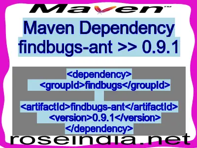 Maven dependency of findbugs-ant version 0.9.1