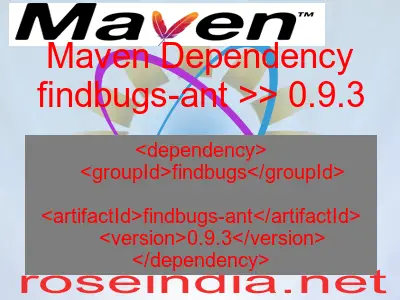 Maven dependency of findbugs-ant version 0.9.3