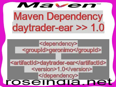 Maven dependency of daytrader-ear version 1.0