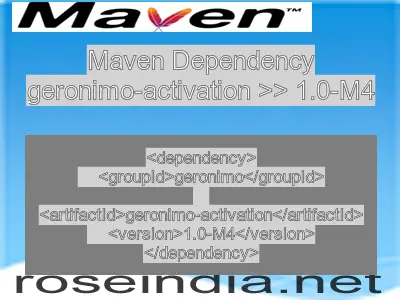 Maven dependency of geronimo-activation version 1.0-M4