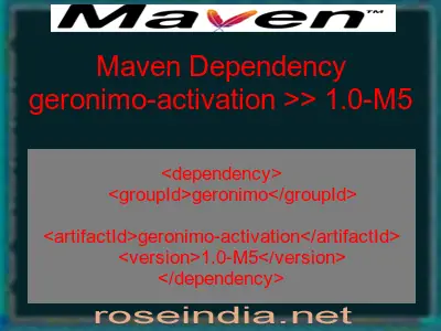 Maven dependency of geronimo-activation version 1.0-M5