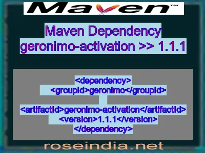 Maven dependency of geronimo-activation version 1.1.1