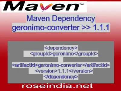 Maven dependency of geronimo-converter version 1.1.1