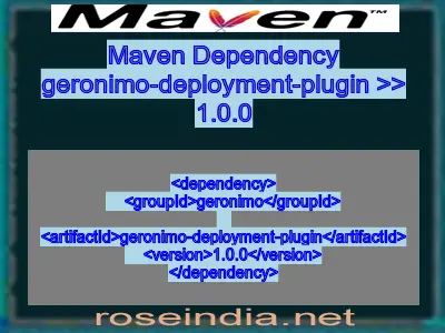 Maven dependency of geronimo-deployment-plugin version 1.0.0