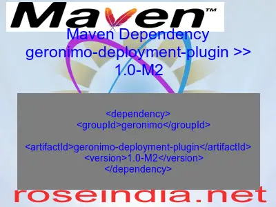 Maven dependency of geronimo-deployment-plugin version 1.0-M2