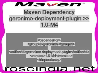 Maven dependency of geronimo-deployment-plugin version 1.0-M4