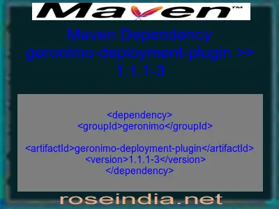 Maven dependency of geronimo-deployment-plugin version 1.1.1-3