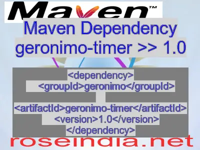 Maven dependency of geronimo-timer version 1.0