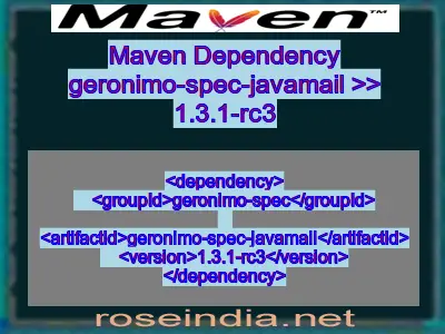 Maven dependency of geronimo-spec-javamail version 1.3.1-rc3