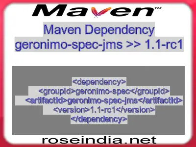 Maven dependency of geronimo-spec-jms version 1.1-rc1