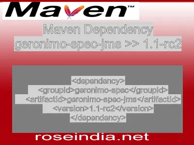 Maven dependency of geronimo-spec-jms version 1.1-rc2