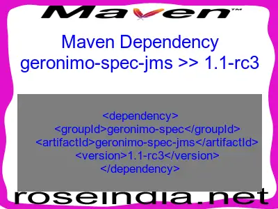 Maven dependency of geronimo-spec-jms version 1.1-rc3