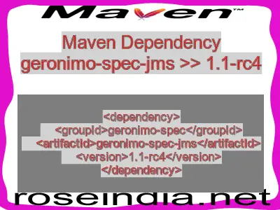 Maven dependency of geronimo-spec-jms version 1.1-rc4