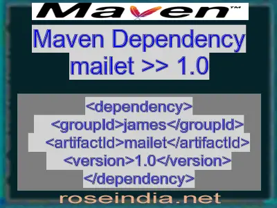 Maven dependency of mailet version 1.0